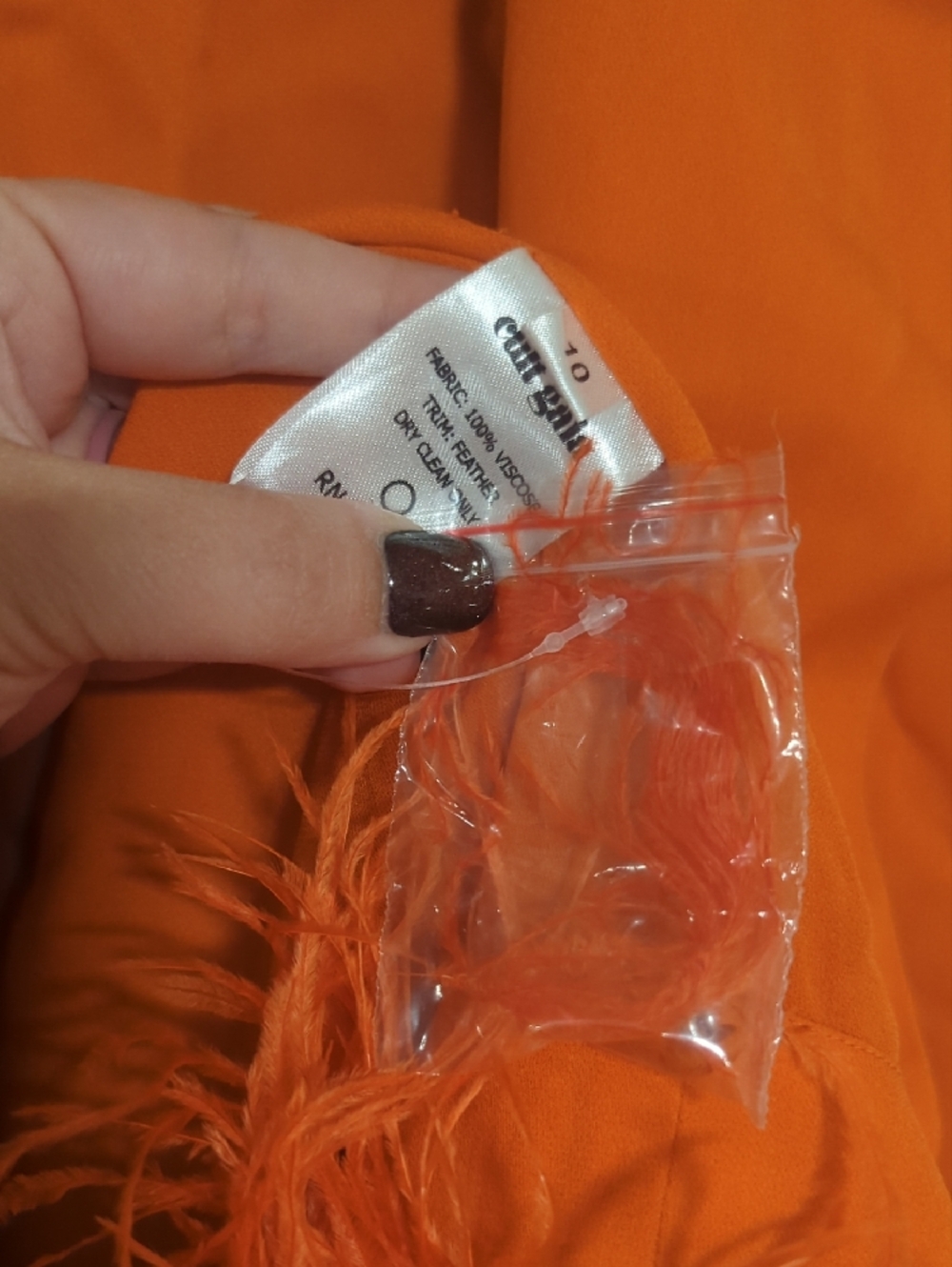 cult gaia Orange Feather Harper Dress - Picture 8 of 8